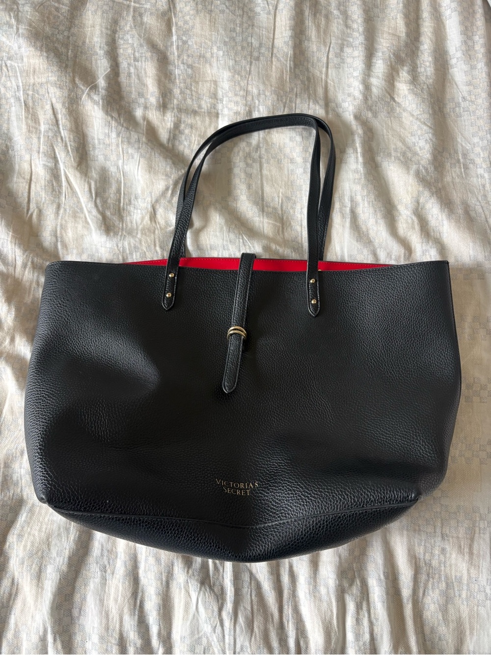 Victoria's Secret Black Tote with Red Lining
